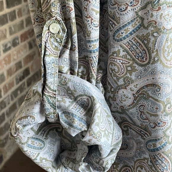 GAP Paisley Button Down, Roll-up Button Tab, Sleeve. 100% Cotton, Sz XXL - Picture 5 of 12